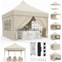 GUNJI Faltpavillon 3x3/3x6m Wasserdicht mit seitenteilen Pop Up Partyzelt, UV-Schutz 50+, Partyzelt höhenverstellbarer, mit Tragetasche, für Garten Camping