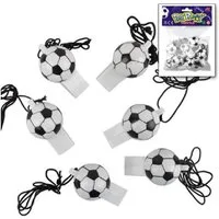 Luna24 simply great ideas... Trillerpfeife Trillerpfeife "Fußball" 12er Set inkl. Halsband mit Sicherheitsclip, (12-St), Trillerpfeifen im Fußball-Design