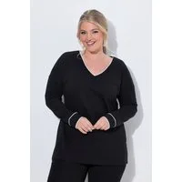 MIAMODA T-Shirt T-Shirt Loose Fit farbigem Piping Langarm