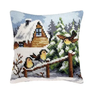 Kreuzstichkissen "Winterzeit"