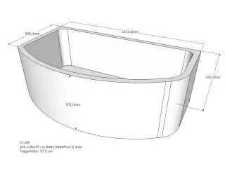 Neuesbad Wannenträger für Bette Pool II 164x96 li. SW13619