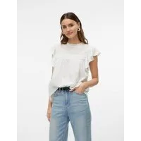 Vero Moda Blusenshirt VMTRINE SL LACE TOP WVN NOOS Baumwolle