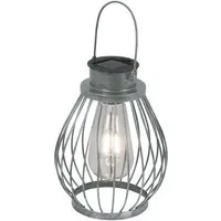näve LED Solarleuchte Balubo, Tageslichtsensor, LED fest integriert, Warmweiß, Solar, incl. Schiebeschalter, Lichtfarbe: warmweiß, Farbe: silber