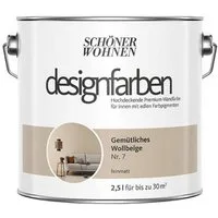 SCHÖNER WOHNEN FARBE Wand- und Deckenfarbe Gemütliches Wollbeige Nr. 7, Tropf- und spritzgehemmt, Konservierungsmittelfrei