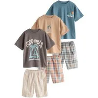 Next Pyjama Kurzer Schlafanzug im 3er-Pack (6 tlg)