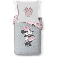 Disney Kinderbettwäsche Disney Minnie Mouse Bettbezug-Set 135x200 cm + Kissenbezug 80x80 cm, Washed Cotton, 2 teilig, 100 % Baumwolle, maschinenwaschbar, wendbar