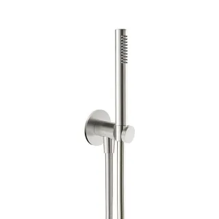 Herzbach Design iX Wannenset 17.914400.1.09 1250 mm, d= 70mm, mit Brauseanschlussbogen, Stabhandbrause, Edelstahl gebürstet