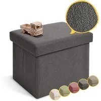 Laleni Sitztruhe Sitzbank mit Stauraum aus robustem Boucle-Stoff, Bequemer Hocker mit Stauraum - Aufbewahrungsboxen