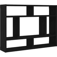 vidaXL Regal Wandregal Schwarze Eiche 75 x 16 x 55 cm Holzwerkstoff, 1-tlg.