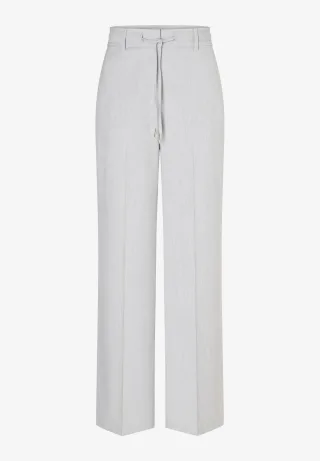 MORE & MORE - Weite Hose mit Bindeband grau - Gr. - 38