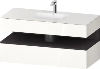 Duravit Qatego Einbauwaschtisch mit Konsolenwaschtischunterbau Weiß Hochglanz 1200x550x600 mm - QA47 QA4787080220000