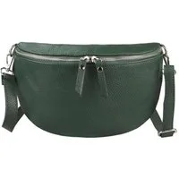 ITALYSHOP24 Bauchtasche Damen Leder Gürteltasche Hüfttasche Cross Body M, als Schultertasche, CrossOver, Umhängetasche tragbar
