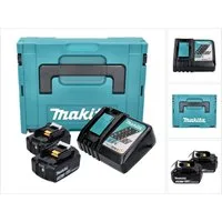 Makita Power Source Kit 18 V (197952-5) mit 2x BL 1830 B Akku 3,0 Ah + DC Akkupacks