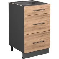 Vicco Unterschrank Fame-Line, Goldkraft Eiche/Anthrazit, 50 cm ohne Arbeitsplatte (1-St)