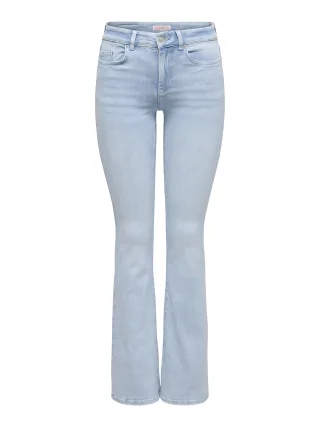 ONLY - ONLBLUSH MID FLARED DNM CRO495 NOOS Light Blue Bleached Denim - Gr. - 32