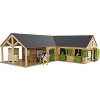 Kids Globe Spielwelt Kids Globe Horses Pferdehof aus Holz, 1:24, mit Tí?ren, Fenster +