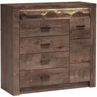 Lomadox Kommode INGENIO-161, Wohnzimmerschrank Sideboard Anrichte modern in Esche braun