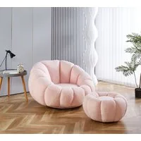 alesvelt Drehsessel Kürbis Sessel 360° Drehfunktion Relaxsessel inkl. Hocker (Set, 2-St), 360° Drehfunktion