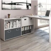 Vicco Eckschreibtisch FlexPlus, Weiß, 137 x 60 cm (1-St), Drehbar