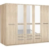 priess Kleiderschrank Schrank Garderobe Wäscheschrank Barcelona in 5 Breiten viel Stauraum, geräumige Schubkästen, mit Spiegel, MADE IN GERMANY