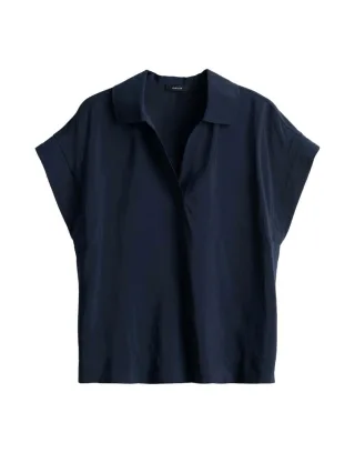 Opus - Kurzarm-Poloshirt - Sinula blau - Gr. - 40