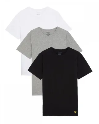 Lyle & Scott – 3er-Pack Lounge-T-Shirts – Mehrfarbig