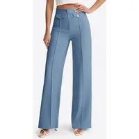 Imily Bela Palazzohose Damen Palazzohose mit Knopfverzierungen und hoher Taille (Packung, 1-tlg., 1per-Pack) mit Knöpfen