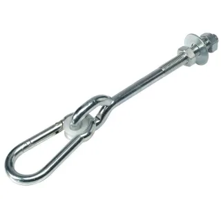 Stabiler Schaukelhaken M12x140mm - Verzinkter Stahl mit Karabiner Nylonlager - Wetterfest für Spielturm Pfosten bis 140mm - Sicheres Zubehör Wickey
