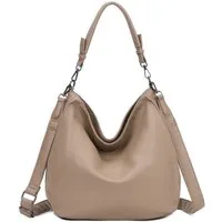 ITALYSHOP24 Schultertasche DAMEN TASCHE SHOPPER Hobo Cross Over Bag Reisetasche Umhängetasche, LEDER OPTIK Beuteltasche Cross body für Schule Reise Freizeit Urlaub
