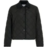 Vila Blouson Stepp-Design mit Druckknöpfen - Modisches Must-have (1-St) VIQUILA L/S CORDUROY QUILT SHORT JACKET
