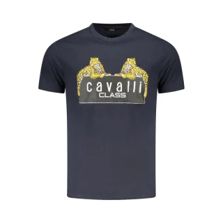Cavalli Class Blaue Baumwolle Herren T-Shirt