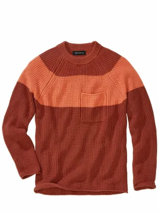 Mey & Edlich Herren Pullover Contrasto Orange 85 % Baumwolle, 15 % Wolle
