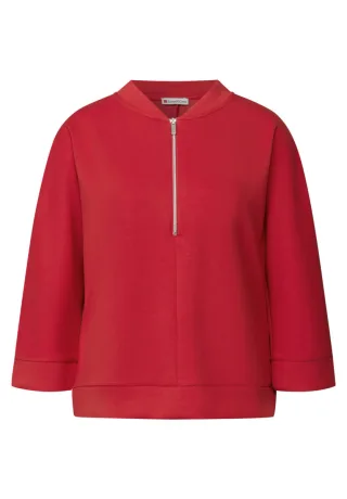Street One - Silk-Look Shirt mit Zipper rot - Gr. - 40