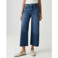 OPUS PANTS Weite Jeans MARI MASH mit Powerstretch Mid Rise Bewegungsfreiheit mit modernem Fransensaum