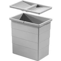 Hailo Einbaumülleimer Hailo Inneneimer 1076129 mit Deckel hellgrau 350x226x350 mm 2 Henkel