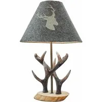 Mirabeau Tischleuchte Tischlampe Lodge grau/braun