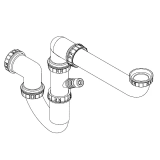 Grohe Siphon 42616 für Einbaupülen Kunststoff chrom, 42616000 42616000