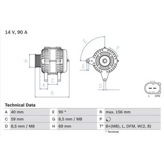 Bosch Lichtmaschine 90A Mercedes Nissan VW