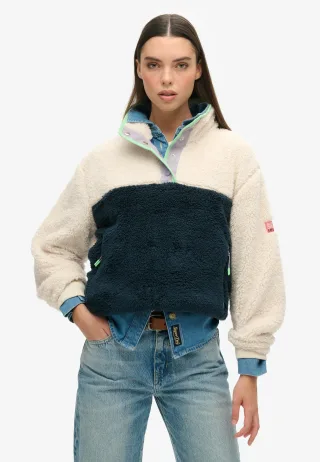 Superdry - Superweicher Mash Up Teddy-Fleece reisweiß - Gr. - 16