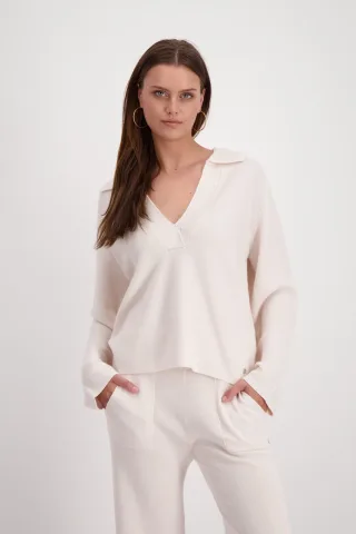monari - Linksstrick Pullover sandshell - Gr. - 44