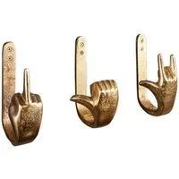 riess-ambiente Wandgarderobe FINGERS gold, Metall · Dekoration · Kleiderhaken