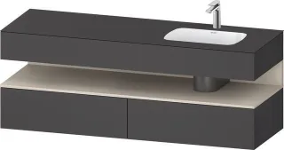 Duravit Qatego Einbauwaschtisch mit Konsolenwaschtischunterbau Graphit Matt 1600x550x600 mm - QA4796 QA4796083490000