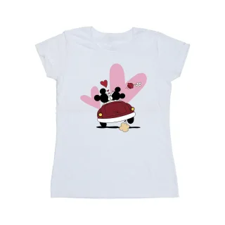 Disney - "Mickey Mouse Car Print" T-Shirt für Damen (Weiß)