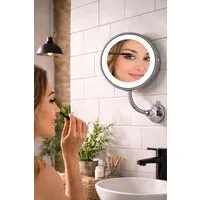 Rungassi Gläser-Set Kosmetikspiegel mit 10x Vergrößerung flexible mirror Spiegel Ø 20cm, Kuststoff / Spiegelglas