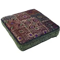 Guru-Shop Sitzkissen Orientalisches eckiges Patchwork Kissen 40 cm,..