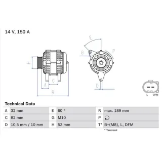 Bosch Lichtmaschine 150A Porsche 911 Boxster Carrera Cayman 0986047140