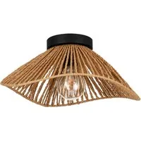 EGLO Deckenleuchte Lavister Deckeleuchte, Pendelleuchte Japan-Stil, Metall und Papier, ohne Leuchtmittel, Wand-/Deckenleuchte - H17,5 x Ø39 cm - schwarz - 1X60W exkl.