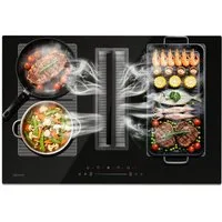 Levivo Induktions-Kochfeld Induktionskochfeld 77 cm mit 564 m³/h Dunstabzug, 8 Stufen & Booster, Touch-Control, Timer und Bridge Funktion