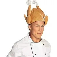 Boland Kostüm Hut Fried Chicken braun lustiger Truthahn Hut für Karneval und Party, Spaß-Accessoire für Erwachsene sorgt für gute Partylaune