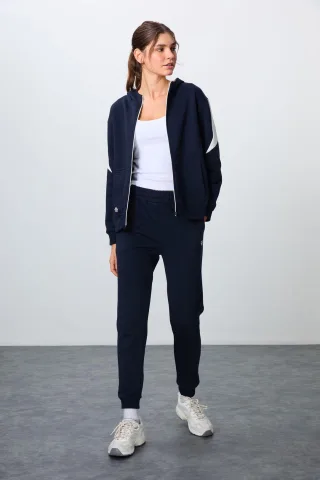 Oversized Kapuzen-Zip-Sweatshirt und Hose Set